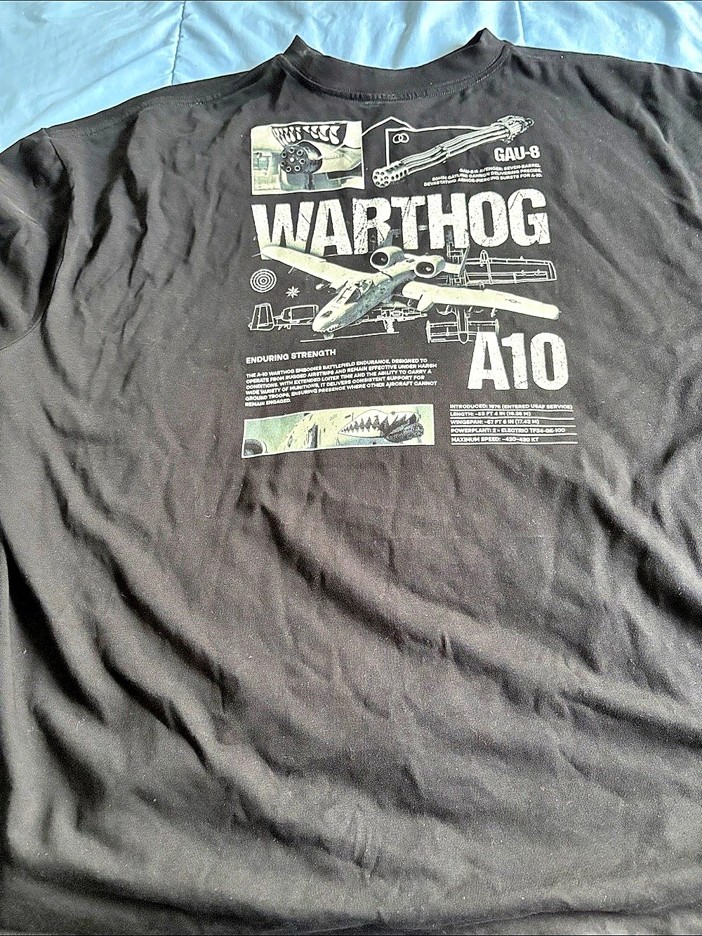 A-10 War Thog / F-18 / F-14 graphic tee Graphic Black Short Sleeve Tee 2x over s